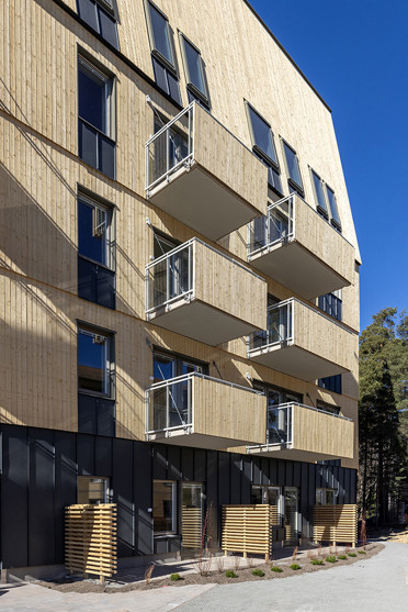 Skandia Fastigheters trähus i Sävja, Uppsala.